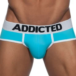 Slip Swimderwear Push Up Turquoise - Blanc