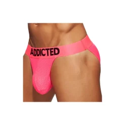 Slip Tanga Cockring Mesh Neon Rose Fluo