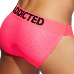 Slip Tanga Cockring Mesh Neon Rose Fluo
