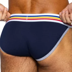 Slip Tanga Coton Bleu Marine