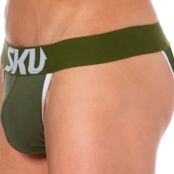 Slip Tanga Logo Coton Kaki