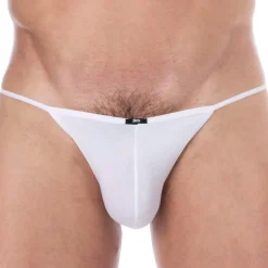 Slip Tanga Mini Coton Uni Blanc