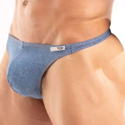 String de Bain Denim Bleu