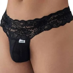 String Dentelle à Lacets Noir