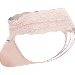 String Dentelle à Lacets Rose