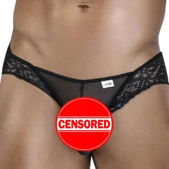 String en Résille et Dentelle Lace-Up Noir