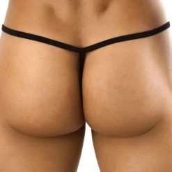 String Ficelle Coulissant Noir