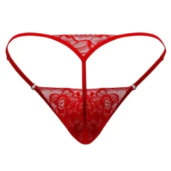 String Ficelle Dentelle Rouge