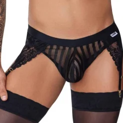 String Jarretière Dentelle Noir