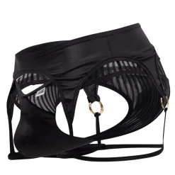 String Jarretière Rayé Noir