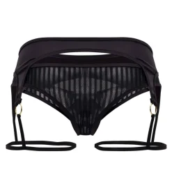 String Jarretière Rayé Noir