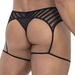 String Jarretière Résille Noir