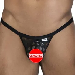 String Polka Mesh Noir