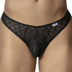 String Résille Géométrique Noir