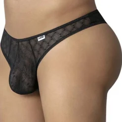 String Résille Géométrique Noir