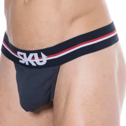 String Sans Ficelle Coton Bleu Marine