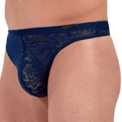 String Temptation Free Cut Lace Bleu Marine