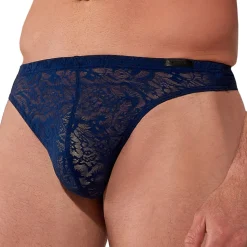 String Temptation Free Cut Lace Bleu Marine
