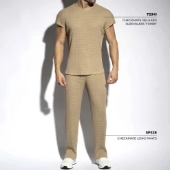 T-Shirt Casual Checkmate Beige