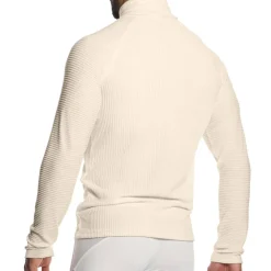 T-Shirt Col Roulé Corduroy Blanc Cassé