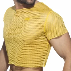 T-Shirt Crop Mesh Jaune