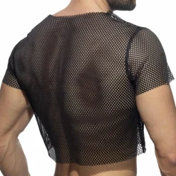 T-Shirt Crop Mesh Noir