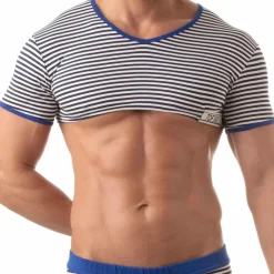 T-Shirt Crop Sailor Bleu