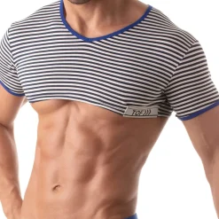 T-Shirt Crop Sailor Bleu