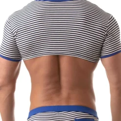 T-Shirt Crop Sailor Bleu