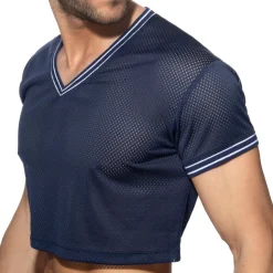 T-Shirt Crop Slam Mesh Bleu Marine