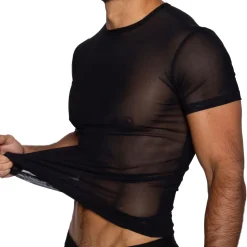 T-Shirt en Mesh Noir