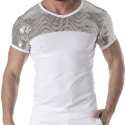 T-Shirt Glitter Blanc - Argent