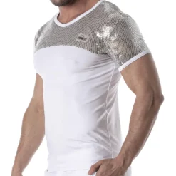 T-Shirt Glitter Blanc - Argent