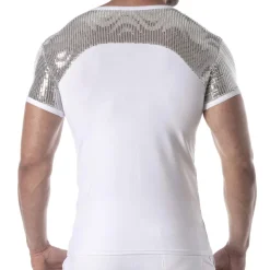 T-Shirt Glitter Blanc - Argent