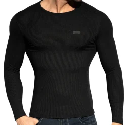 T-Shirt Manches Longues Recycled Rib Noir