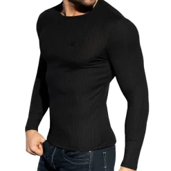 T-Shirt Manches Longues Recycled Rib Noir