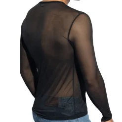 T-Shirt Net Manches Longues Noir