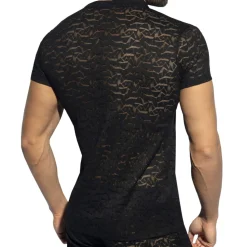 T-Shirt Polo Col V Spider Noir