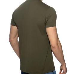 T-Shirt V-Neck Basic Kaki