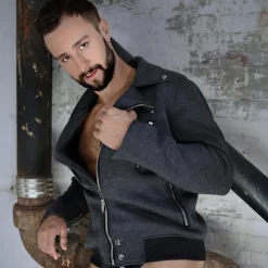 Veste Motard Alpha Anthracite